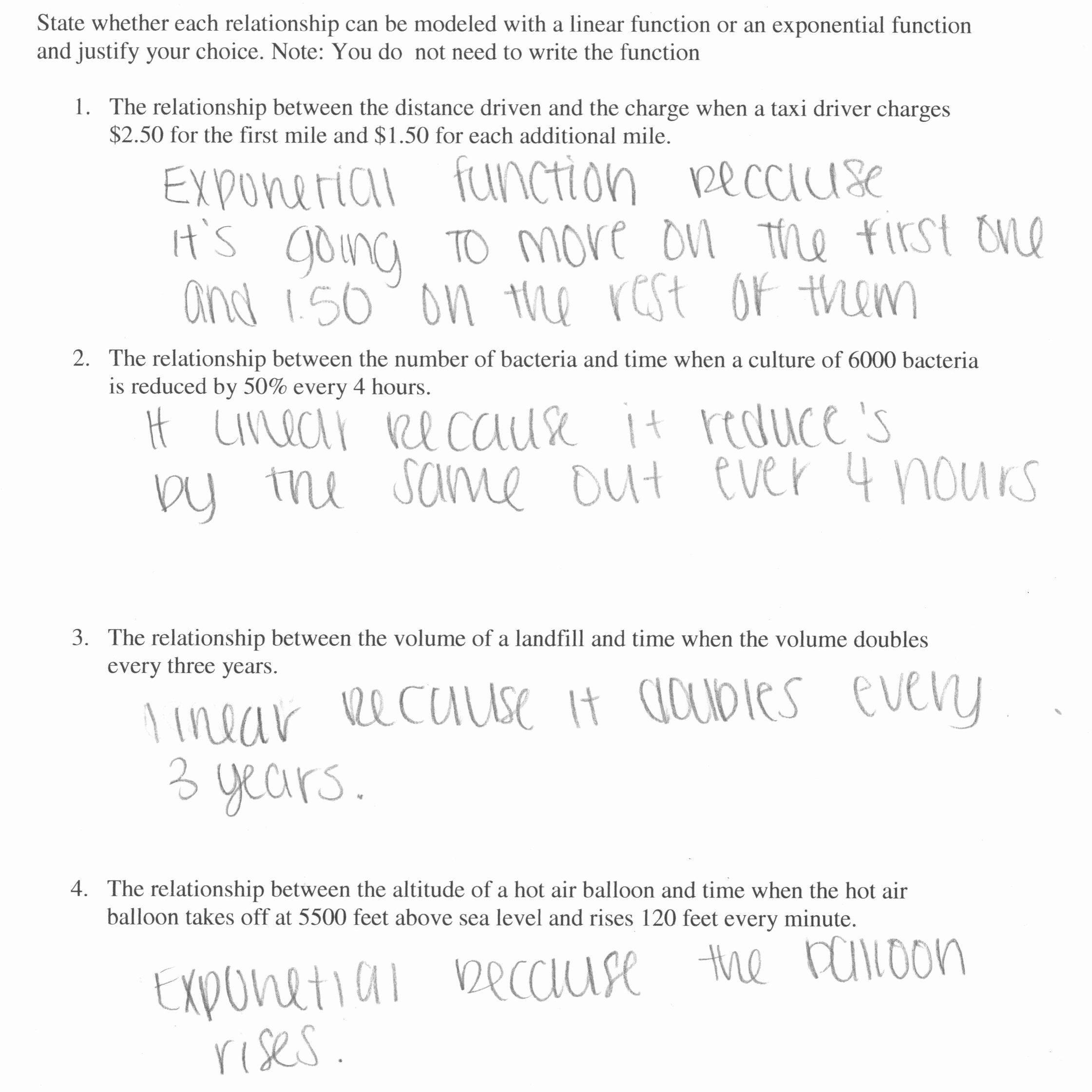 50 Exponential Function Word Problems Worksheet