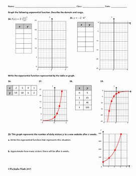 Exponential Functions Worksheet Answers Elegant Exponential Functions Algebra Worksheet by Pecktabo Math