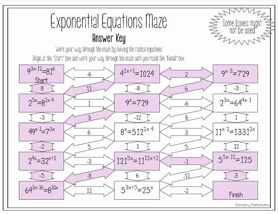 Exponential Functions Worksheet Answers New This solving Exponential Equations Maze Would Be the