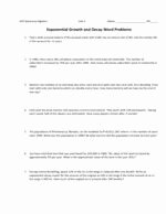 Exponential Growth and Decay Worksheet Inspirational Free Exponential Growth and Decay Student Worksheet