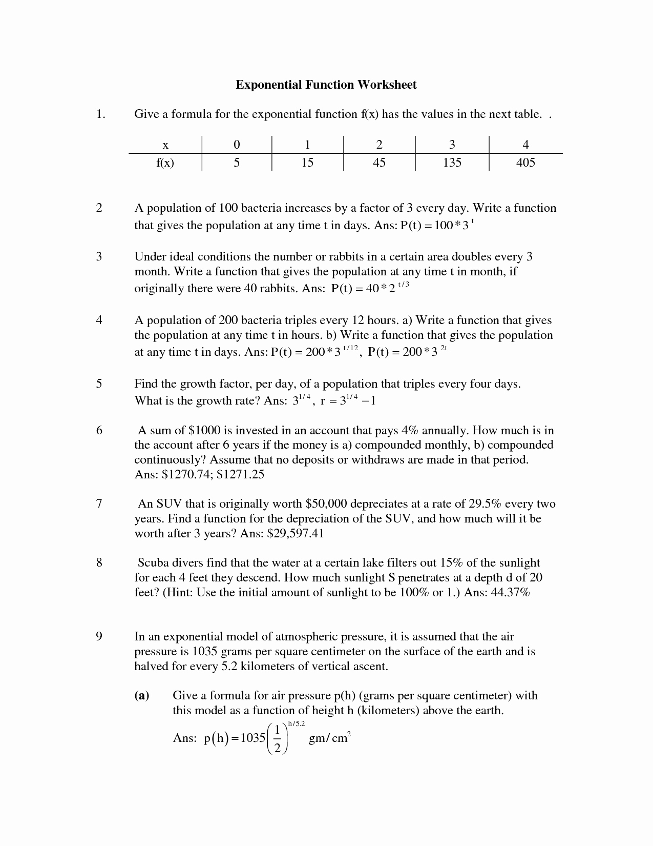 50 Exponential Growth And Decay Worksheet Chessmuseum Template Library
