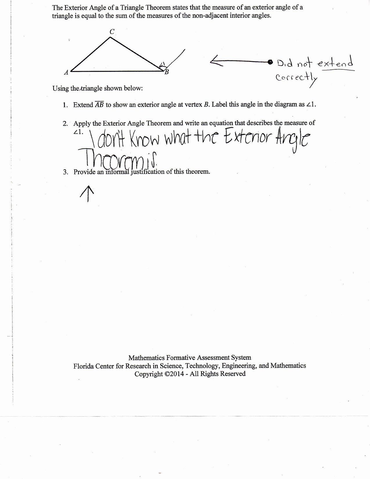 Exterior Angle theorem Worksheet Inspirational Triangle Sum and Exterior Angle theorem Worksheet