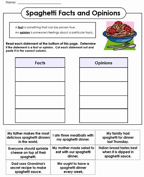 Fact or Opinion Worksheet Elegant Fact and Opinion Worksheets
