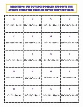 Factor by Grouping Worksheet Inspirational Factoring by Grouping Activity by Lindsey Watts