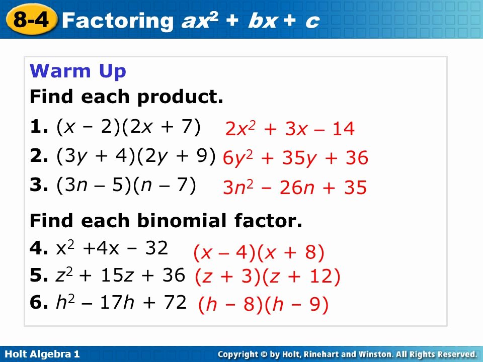 50 Factoring Ax2 Bx C Worksheet