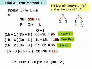Factoring Ax2 Bx C Worksheet Unique Powerpoint Factoring Trinomials Of the form Ax 2 Bx C