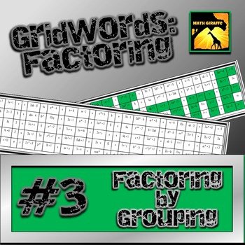 Factoring by Grouping Worksheet Answers Awesome Factoring Polynomials &quot;gridwords&quot; 3 Factoring by