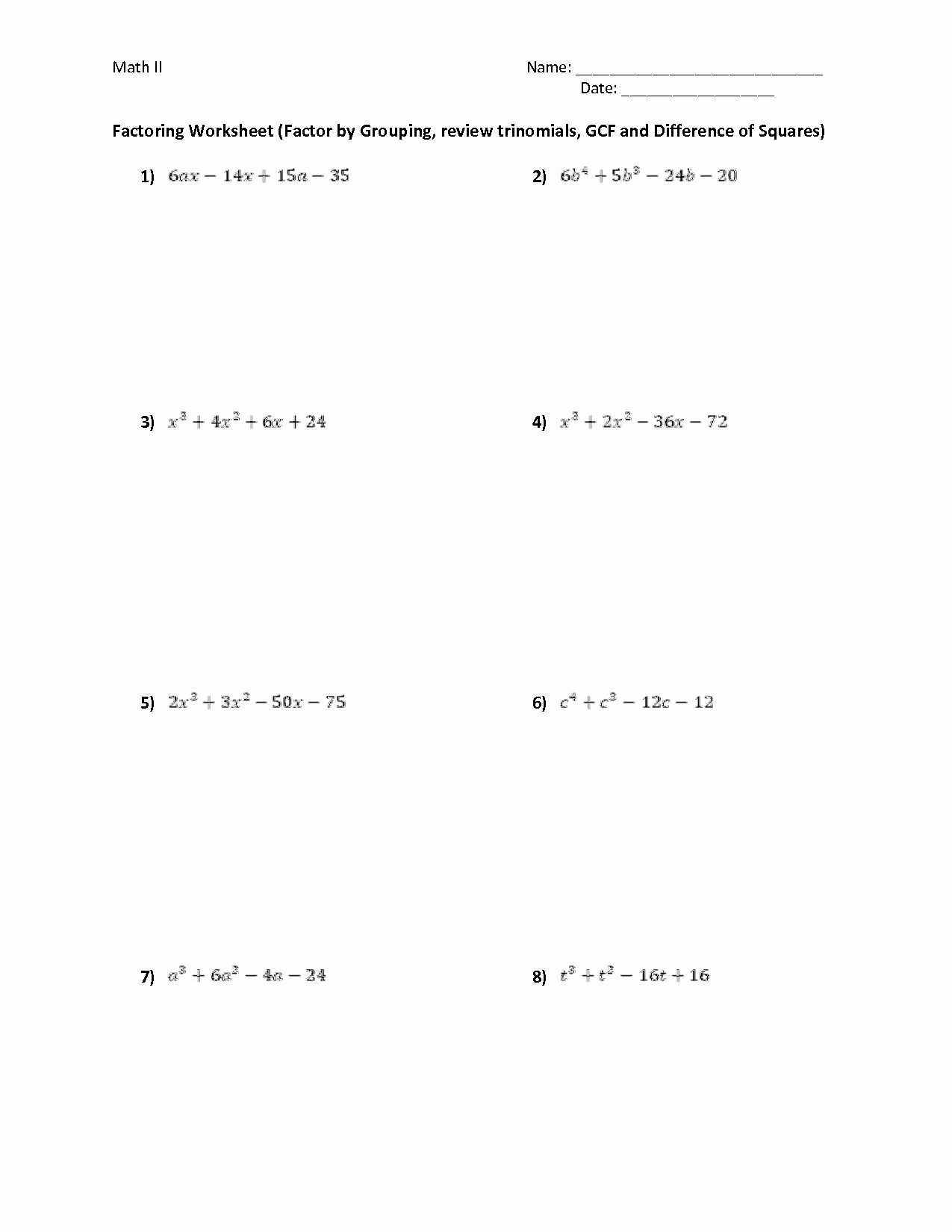 Factoring by Grouping Worksheet Answers Lovely 13 Best Of Foil Method Worksheet Foil Math