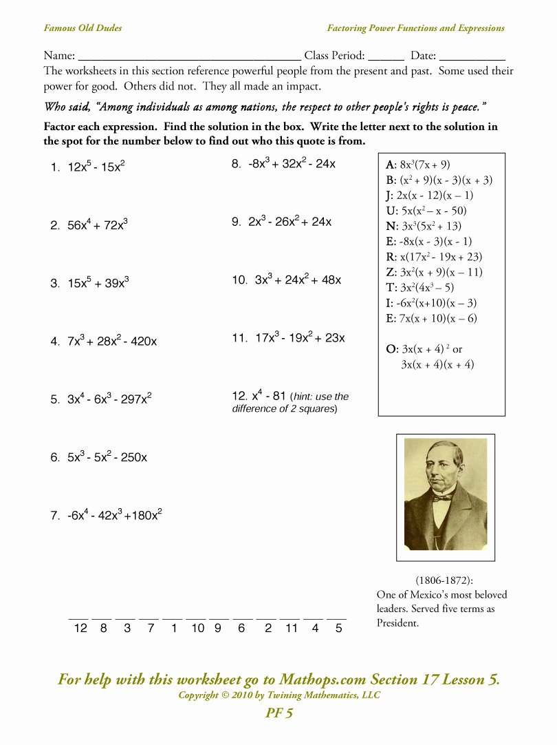 Factoring by Grouping Worksheet Lovely Factoring Binomials Worksheets