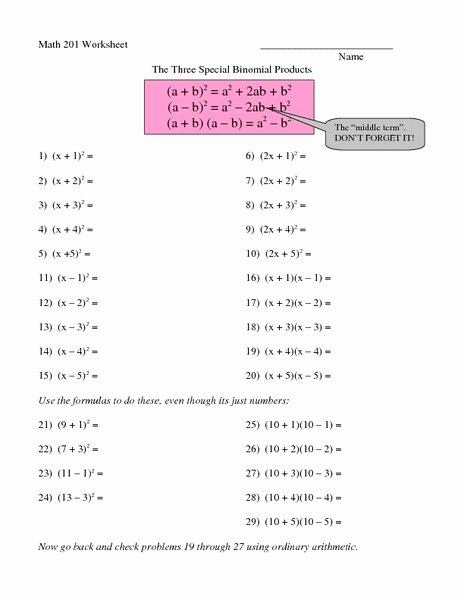 Factoring Difference Of Squares Worksheet Awesome 48 Difference Squares Worksheet Factoring Difference