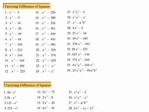 Factoring Difference Of Squares Worksheet Luxury Seventy Two Factoring Difference Of Squares Problems