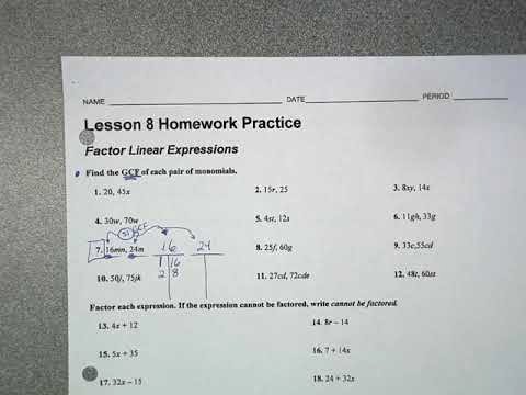 Factoring Linear Expressions Worksheet Inspirational Factoring Linear Expressions Worksheet