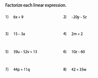 Factoring Linear Expressions Worksheet Inspirational Factoring Polynomials Worksheets