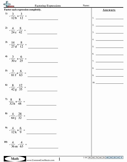 Factoring Linear Expressions Worksheet Inspirational Simplifying Expressions Worksheet