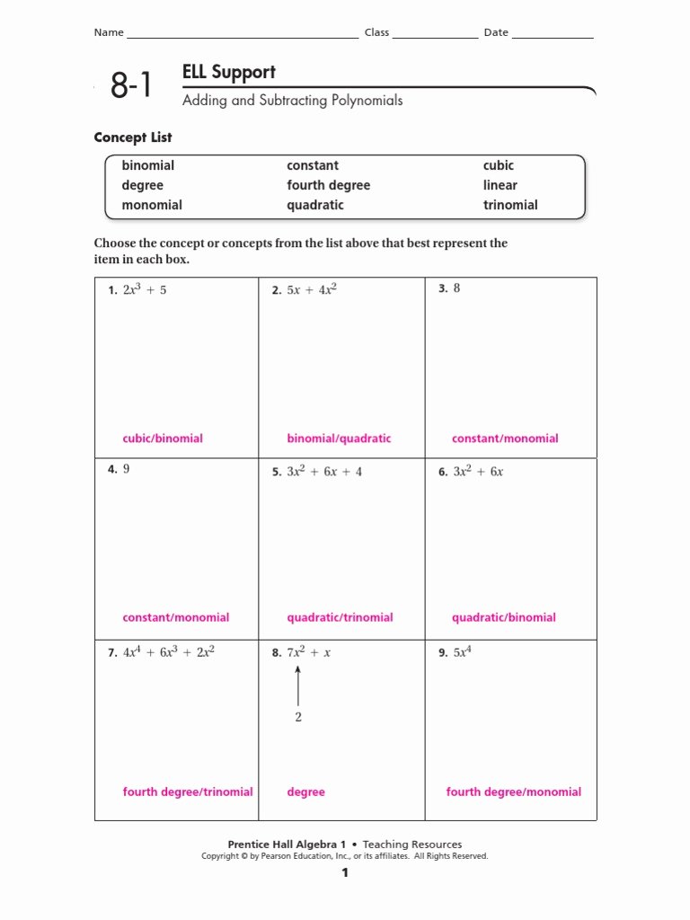 Factoring Polynomials by Grouping Worksheet Beautiful Adding and Subtracting Polynomials Worksheet form G
