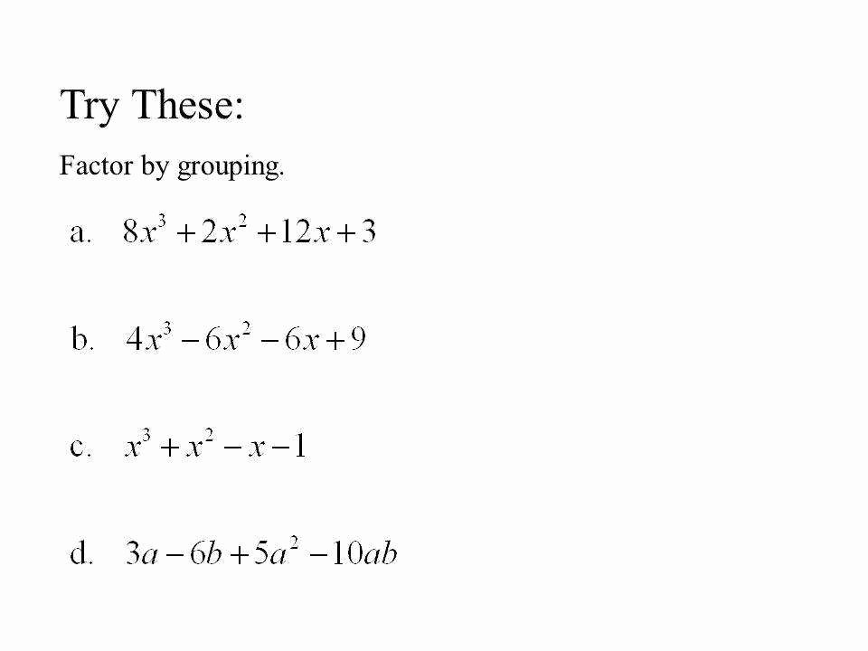 Factoring Polynomials by Grouping Worksheet Lovely Factor by Grouping Worksheet