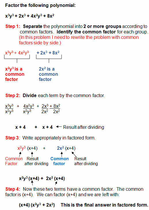Factoring Polynomials by Grouping Worksheet New Factoring In Algebra Polynomials