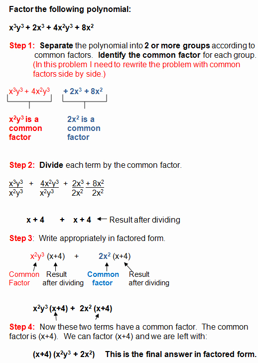 50 Factoring Polynomials By Grouping Worksheet
