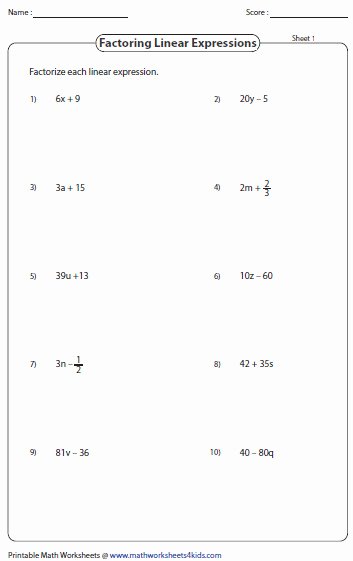 Factoring Polynomials Gcf Worksheet New Factoring Gcf Worksheet