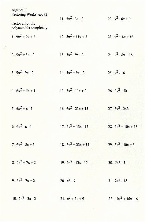 Factoring Polynomials Worksheet Answers Awesome Factoring General Trinomials