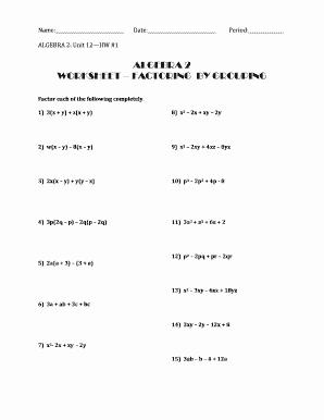 Factoring Polynomials Worksheet Answers Best Of 44 Algebra Worksheet Section 10 5 Factoring Polynomials
