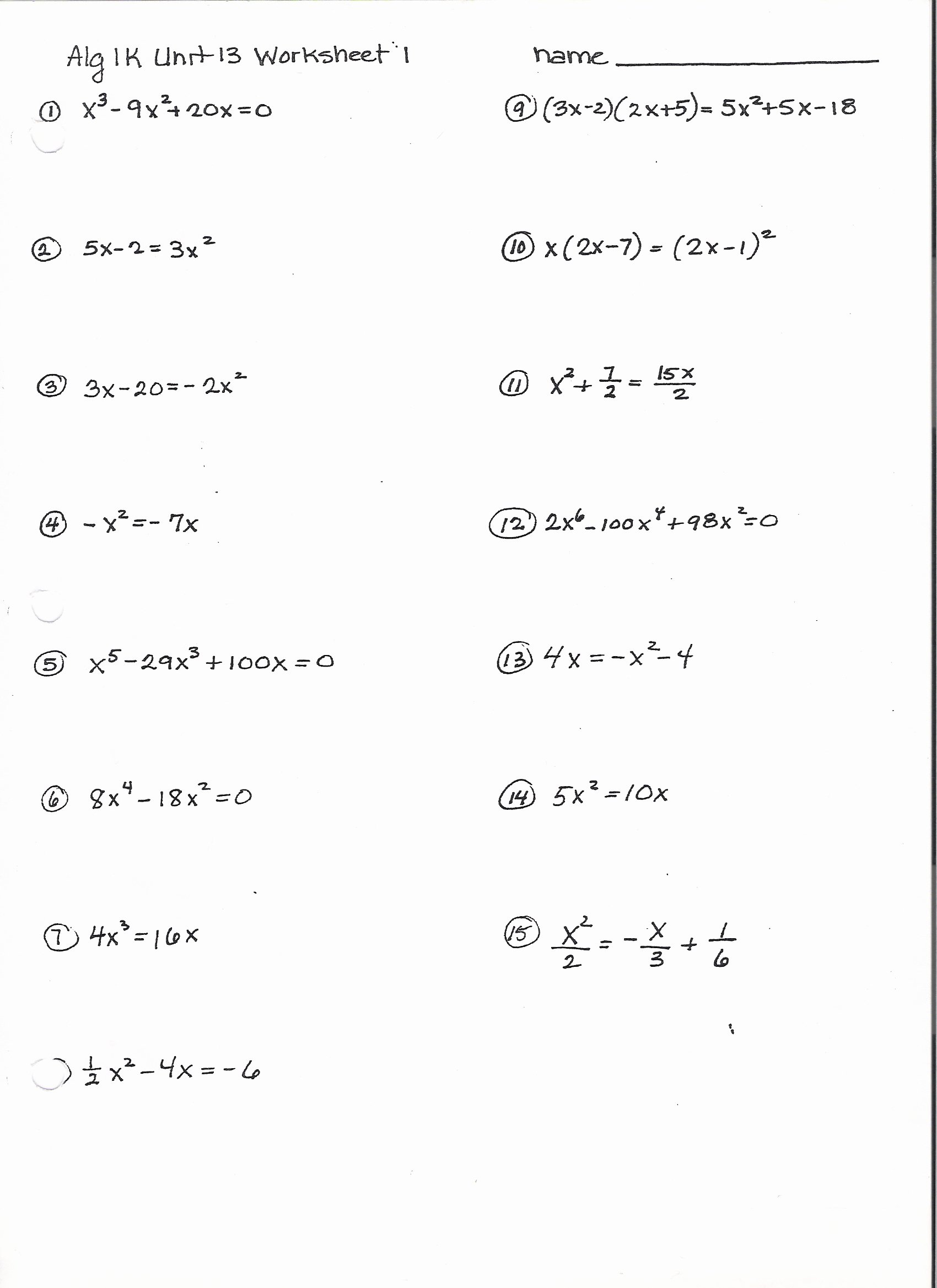 Factoring Polynomials Worksheet Answers Fresh 15 Best Of Gcf Worksheets with Answers Greatest