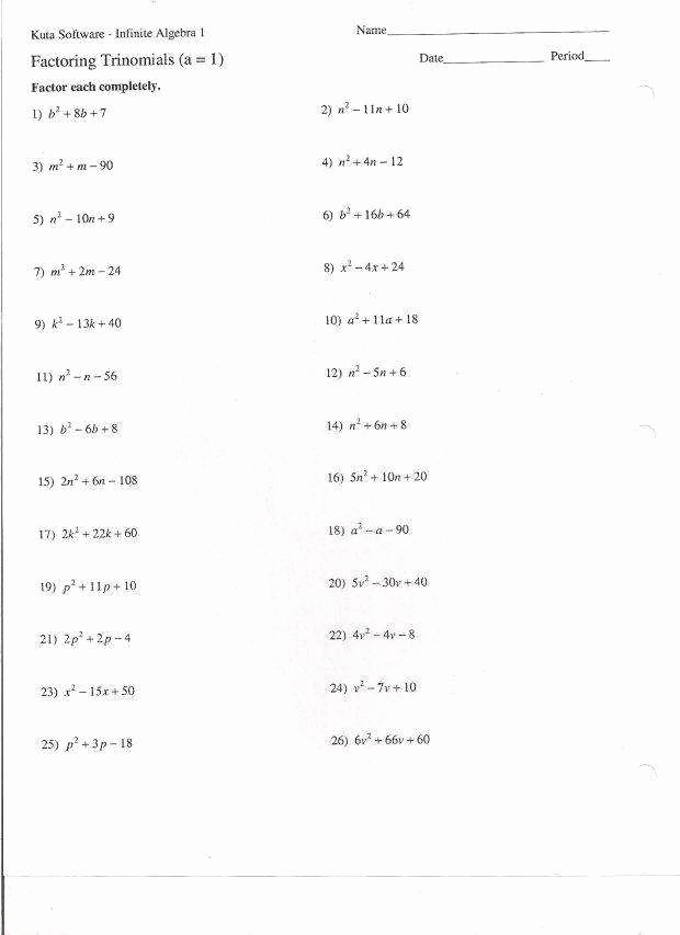 Factoring Polynomials Worksheet with Answers Inspirational Factoring Practice Worksheet