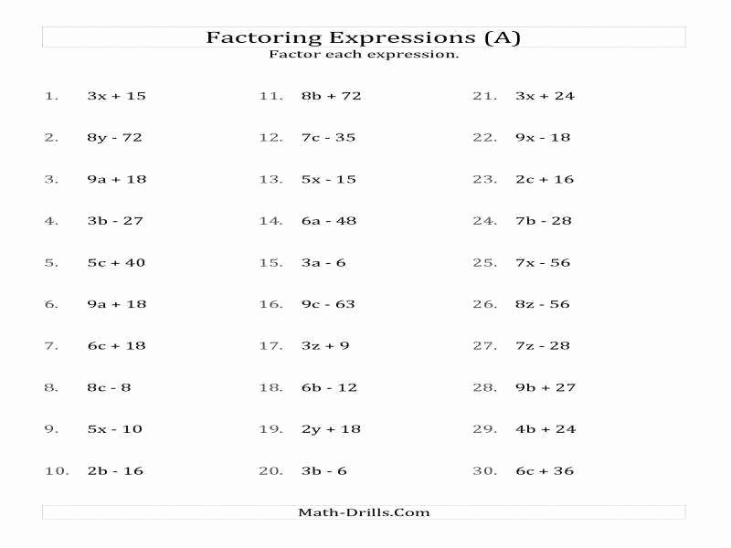 50 Factoring Quadratic Expressions Worksheet Answers