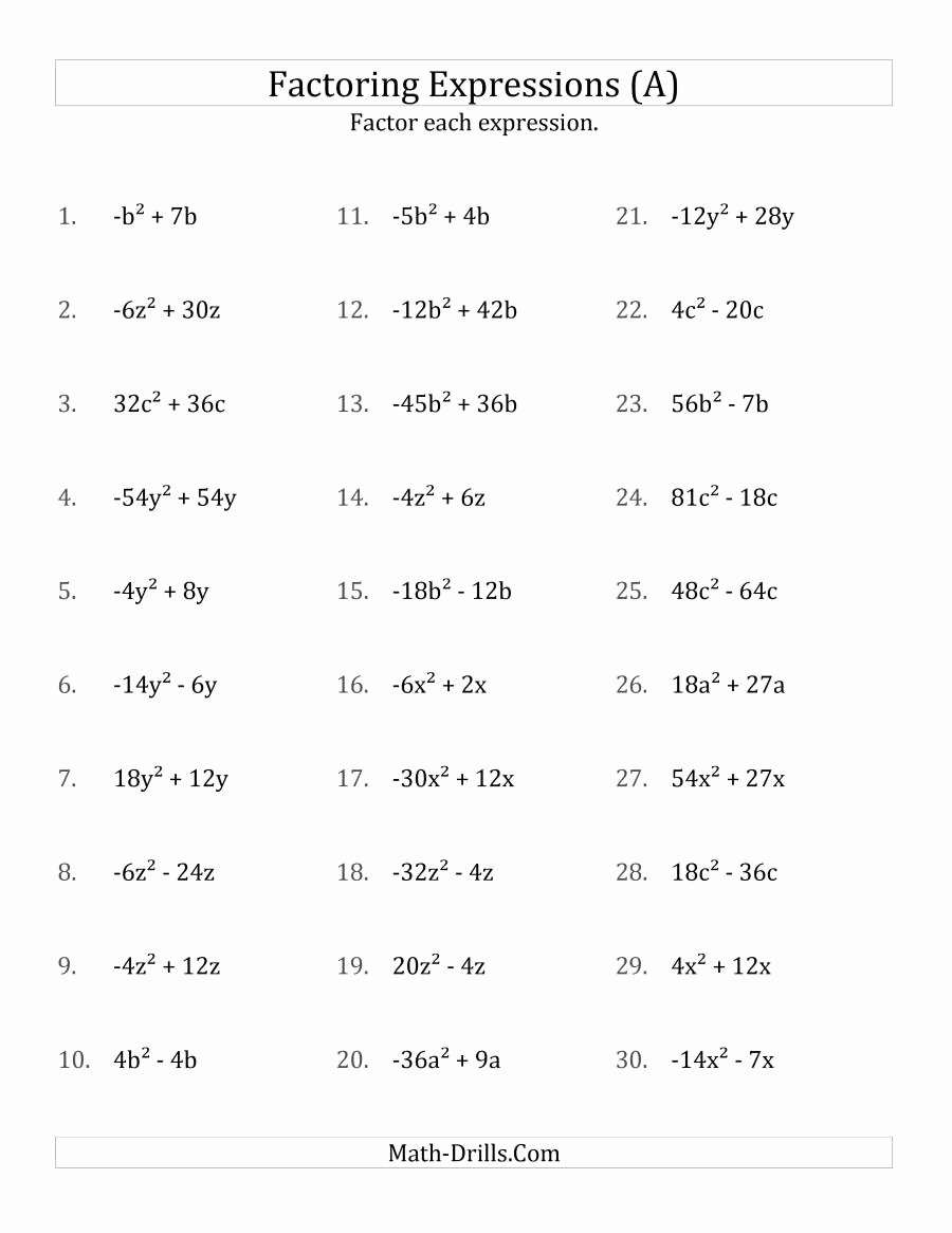 Factoring Quadratic Expressions Worksheet Elegant Factoring Non Quadratic Expressions with All Squares
