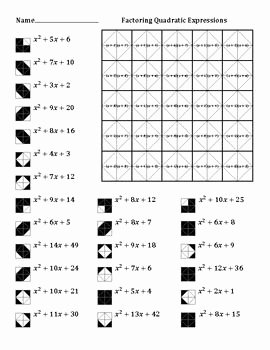 Factoring Quadratic Expressions Worksheet Elegant Factoring Quadratic Expressions Color Worksheet 1