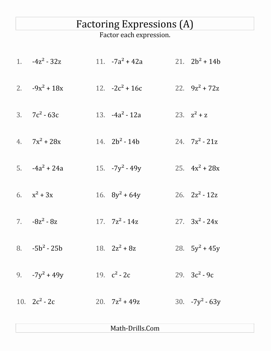 Factoring Quadratic Expressions Worksheet Fresh Factoring Non Quadratic Expressions with All Squares