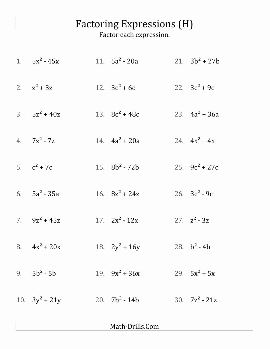 Factoring Quadratic Expressions Worksheet Luxury Factoring Non Quadratic Expressions with All Squares