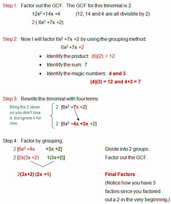 Factoring Quadratic Trinomials Worksheet Inspirational Factoring A Trinomial with A Lead Coefficient Greater Than 1