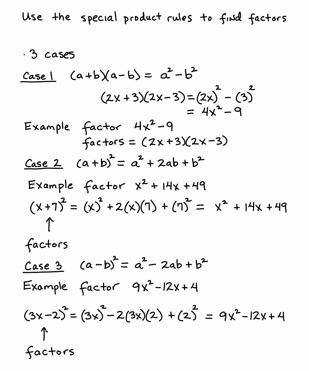 50 Factoring Special Cases Worksheet