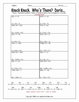 Factoring Special Cases Worksheet Fresh Factoring Trinomials Special Cases Difference Of Squares