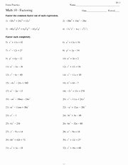 Factoring Special Cases Worksheet New Factoring by Grouping Kuta software Infinite Algebra 2