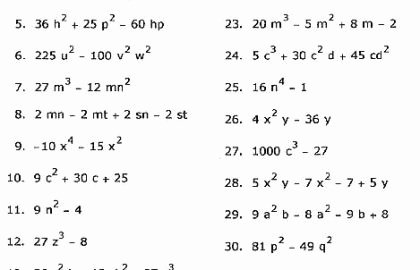 Factoring Trinomials Worksheet Algebra 2 Beautiful 20 Factoring Polynomials Worksheet with Answers Algebra 2