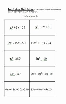 Factoring Trinomials Worksheet Answers Awesome Factoring Polynomials Maze Worksheet Answers Polynomial