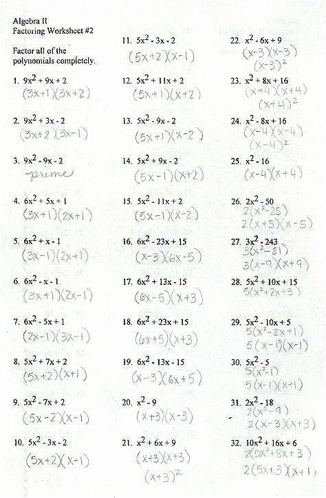 Factoring Trinomials Worksheet Answers Awesome Factoring Review Worksheet