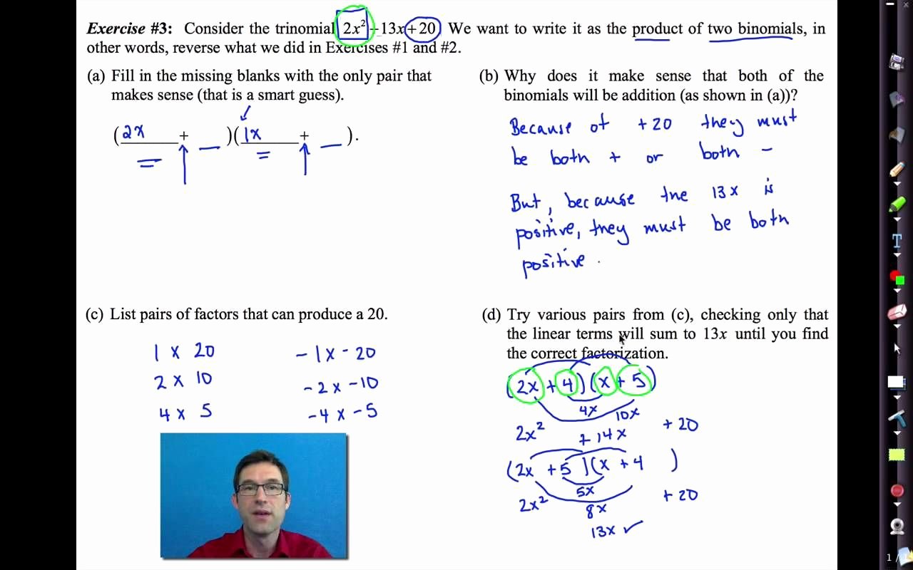 50 Factoring Worksheet Algebra 2 Chessmuseum Template Library