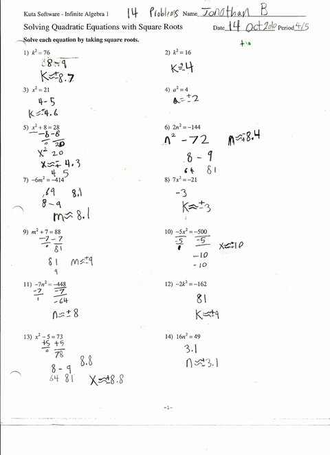 Factoring Worksheet with Answers Fresh solving Quadratic Equations by Factoring Worksheet