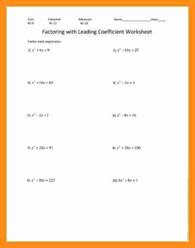 Factoring X2 Bx C Worksheet Awesome Factor Trinomials Worksheet