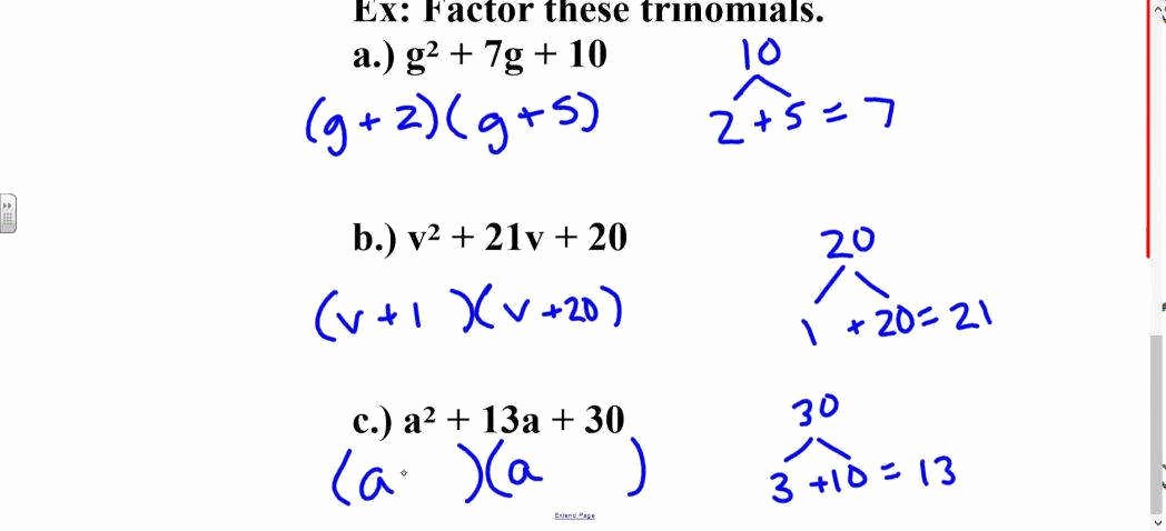 Factoring X2 Bx C Worksheet Awesome Factor Trinomials Worksheet