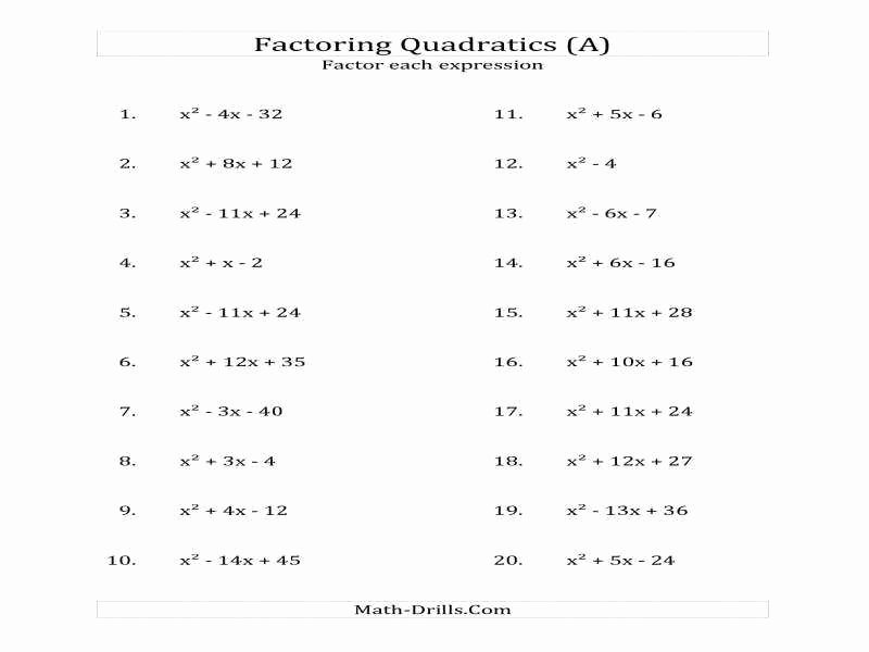 Factoring X2 Bx C Worksheet Elegant Factor Trinomials Worksheet