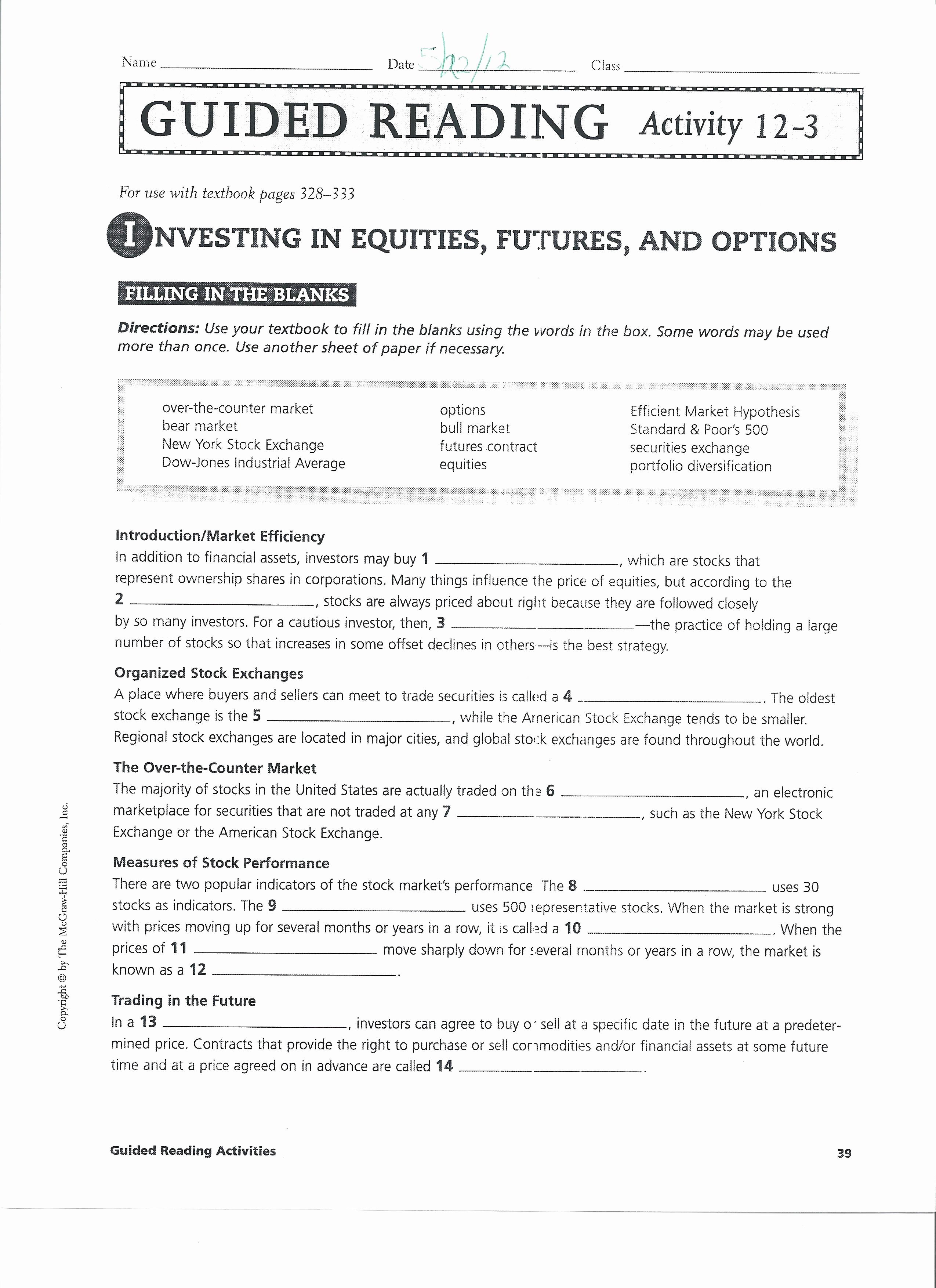 Factors Of Production Worksheet Answers Beautiful Guided Reading Activity 2 1 Economic Systems Worksheet