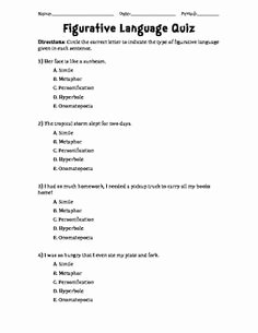 Figurative Language Review Worksheet Fresh Figurative Language Review Worksheet