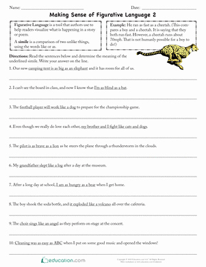 Figurative Language Worksheet 2 Answers Lovely Figurative Language Practice Worksheet