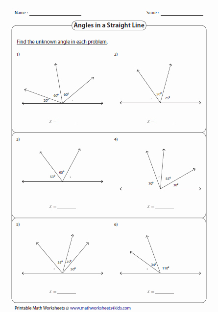 50 Find The Missing Angle Worksheet