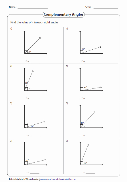 Find the Missing Angle Worksheet Best Of Pairs Of Angles Worksheets