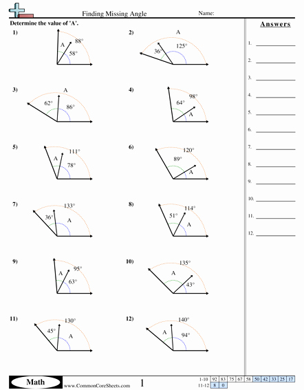 Find the Missing Angle Worksheet Fresh Angles Worksheets